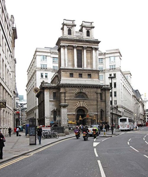 St Mary Woolnoth in the City of London, where Newton was rector from 1779.