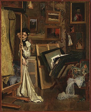 <i>The Psyché</i> (My Studio) Painting by Alfred Stevens