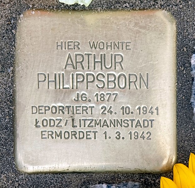 File:Stolperstein Immanuelkirchstr 5 (Prenz) Arthur Philippsborn.jpg