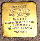 Stolperstein für Eva Leiser-van Dantzig