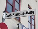 Straßenschild vom Oluf-Samson-Gang, Flensburg, Bild 01.JPG