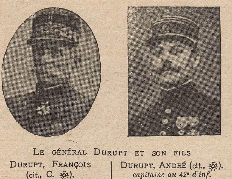 File:Supplément a L'ILLUSTRATION du 13 Novebre 1915 scan3 - le génral Durupt et son fils - Durupet, François (cit., C.) et Durupt André (cit, ), capitaine au 42e d'inf. (cropped).jpg