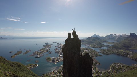 Image taken with a drone in the north of Norway. Community member travelled on a scholarship from WMNO and took pictures of inaccessible places in Lofoten