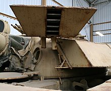 The add-on armour box of this Iraqi T-55 Enigma contains six NERA sandwiches. T-55 Enigma add-on armor.jpg