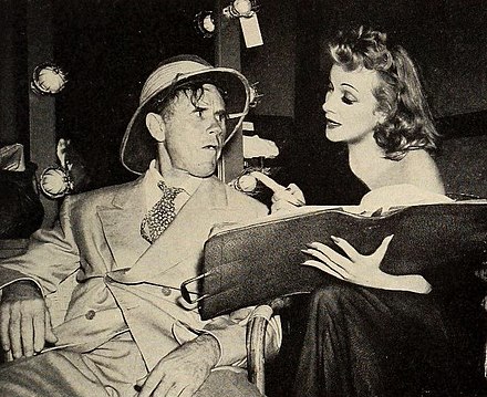 Tay Garnett and Marlene Dietrich on the set