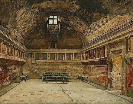 Pompeian interior, The Thermae by Forum by Joseph Theodor Hansen (1848–1912)