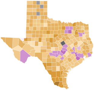 Texas Democratic presidential primary election results by county margins, 2008.svg