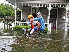 Texasin kansalliskaartin pelastustoimintaa Houstonissa 27.8.
