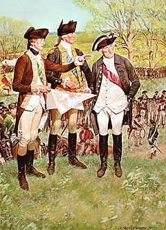 The American Soldier - 1775, an aide-de-camp of General George Washington and General Artemas Ward at the Siege of Boston The American Soldier - U.S. Center of Military History.jpg