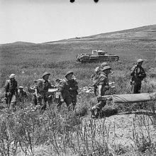 North Irish Horse Churchill tank, during the attack on Longstop Hill, Tunisia 23 April 1943 The British Army in Tunisia 1943 NA2237.jpg