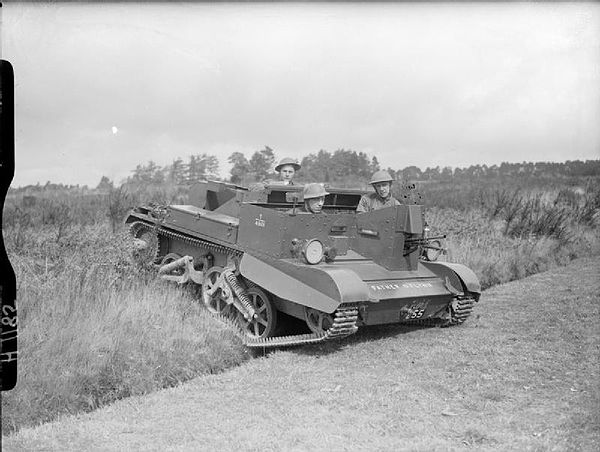 Bren gun carrier, bearing the name 'Father O'Flynn' of the 1st Battalion, London Irish Rifles, Sussex, during the winter of 1939.