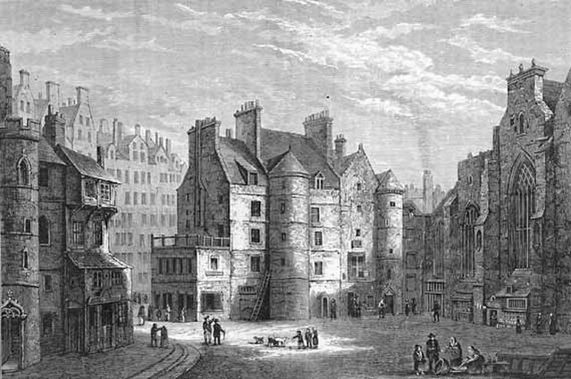 Old Tolbooth, Edinburgh. Usual meeting place of Parliament from 1438 to 1560