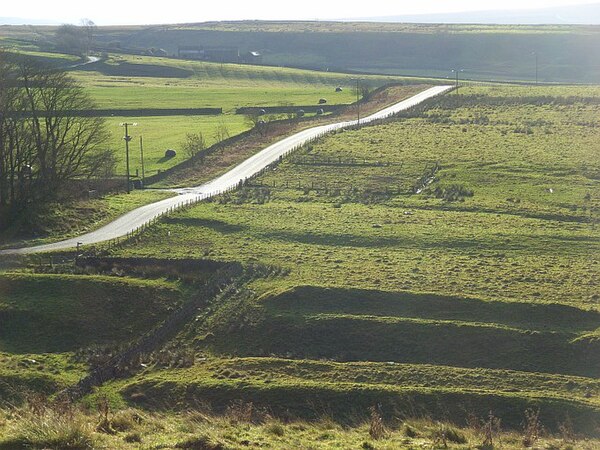 The road and Vallum at Shield on the Wall