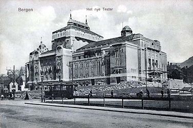 The New Theater in Bergen, Norway, beginning of the 20th Century