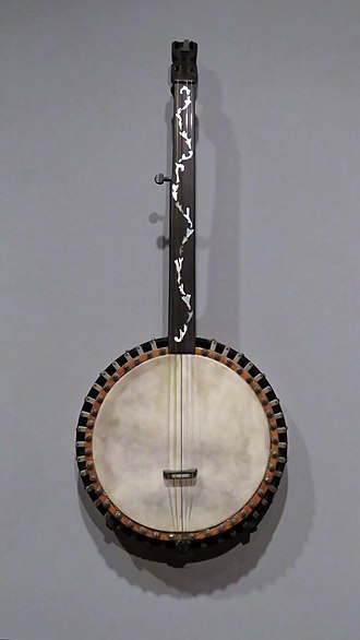 A Tunbridge ware banjo Tunbridge ware banjo 1870 at Two Temple Place, Astor House.jpg