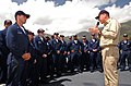 US Navy 070918-N-5459S-004 Rear Adm. Michael K. Mahon, commander of Standing NATO Maritime Group (SNMG) 1, welcomes to the Sailors assigned to guided-missile destroyer USS Bainbridge (DDG 96) to SNMG1.jpg