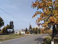 Zhovtneva str. med bibliotek og posthus