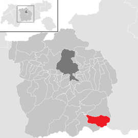 Poloha obce Vals v okrese Innsbruck-vidiek (klikacia mapa)