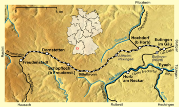 Section of the Eutingen im Gäu – Schiltach railway line