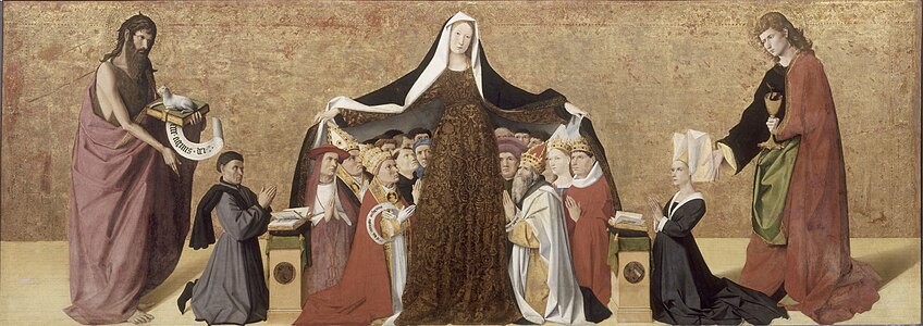 Dziewica Miłosierdzia z rodziny Cadard, 1452 (Chantilly).