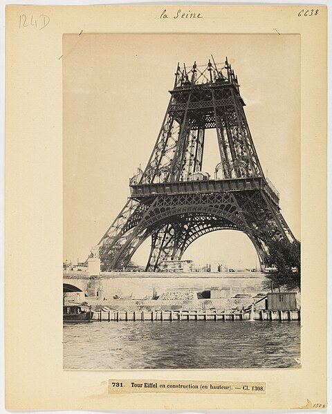 File:Vue de la tour Eiffel en construction lors de l'Exposition universelle de 1889, 7ème arrondissement, Paris, PH73424.jpg