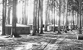 Waldlager V - Mühldorf - Dachau sub-camp 1945-05-07 Nr. 80110 - Zoom Finnish huts.jpg