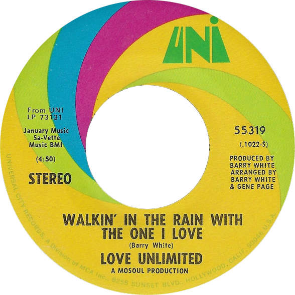 File:Walkin in the rain with the one i love by love unlimited US single.webp