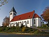 Exterior view of the Church of Christ the King in Warm