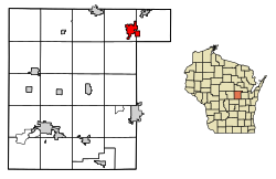 Расположение Клинтонвилля в округе Уопака, штат Висконсин.