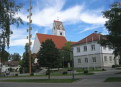 Church and town hall in Wiedergeltingen