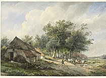 Landschap met boerderijen en vee, 1829, Rijksmuseum