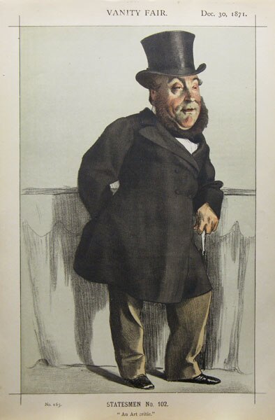 "An art critic" Gregory as caricatured by James Tissot in Vanity Fair, December 1871