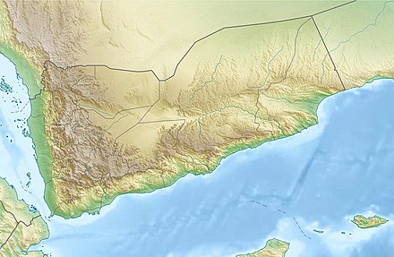 A topographic map of Yemen