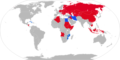 Map with ZSU-57-2 operators in blue with former operators in red