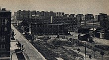 The site of Mila 18, former resistance base, in 1964 Zamenhofa Mila Warsaw 1964.jpg