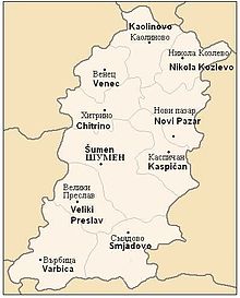 Obština Šumen na mapě