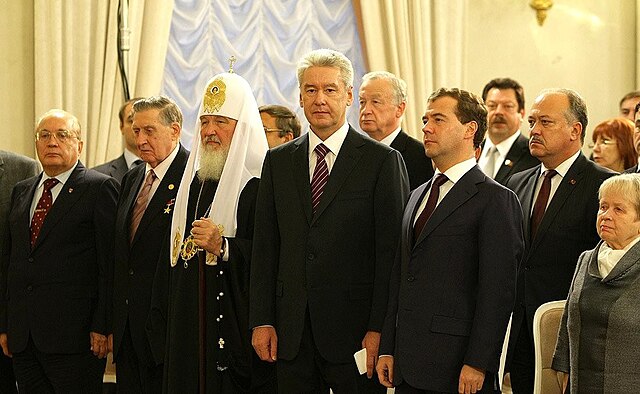 Sobyanin in his inaugural ceremony, in the Residence of the Mayor of Moscow. October 2010