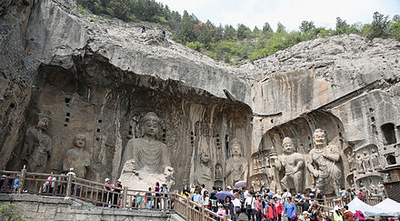 Open air Buddhist rock reliefs at the Longmen Grottoes, China