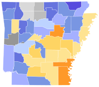 1844 Arkansas Gubernatorial Election Results by County.svg