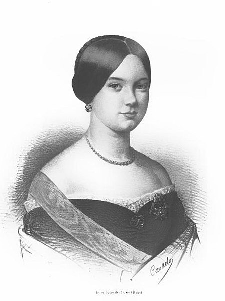 File:1853-1860, Blasón de España, libro de oro de su nobleza, parte primera, casa real y Grandeza de España, María Eulalia Osorio de Moscoso y Carvajal (cropped).jpg