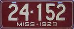 1929 Mississippi lisensi plate.jpg