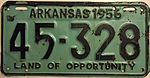 Номерной знак Арканзаса 1956 года.JPG