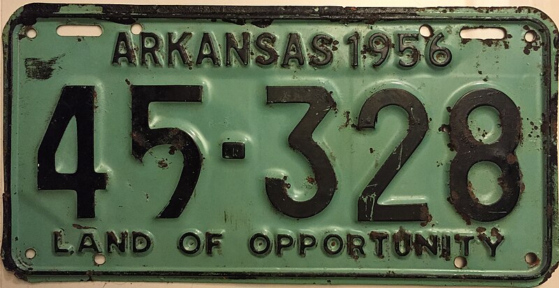 File:1956 Arkansas license plate.JPG