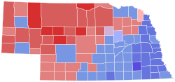 1988 United States Senate election in Nebraska results map by county.svg