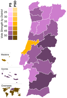 2005 Portugalin lainsäädäntövaalit - Results.svg