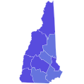 2008 New Hampshire gubernatorial election results map by county.svg