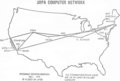 خريطة الامتداد الجغرافي لشبكة الأربانت في العام ديسمبر 1970.
