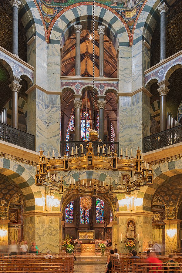 Interior of the Palatine Chapel in Aachen, Germany