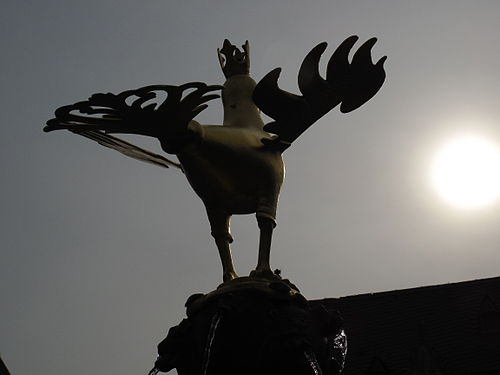 Back of the golden eagle in Goslar/Germany