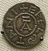 Silver penny of AEthelstan (924-939) from which the name pennyweight (dwt) was derived Aethelstan.jpg